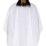 THE BARBER CAPE - CLASSIC COLLECTION - WHITE W/ BLACK PINSTRIPE