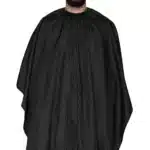 THE BARBER CAPE - CLASSIC COLLECTION - BLACK W/ WHITE PINSTRIPE